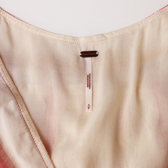 NWT Free People Do It Again Frayed Trim Mini Dress Fresh Almond Stripe Small - Picture 4 of 14